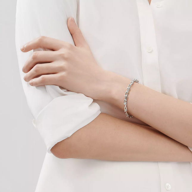 HARDWARE SMALL LINK 26 MOTIF SILVER BRACELET