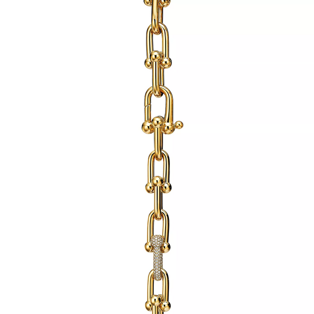 HARDWARE LARGE LINK GOLD DIAMOND BRACELET