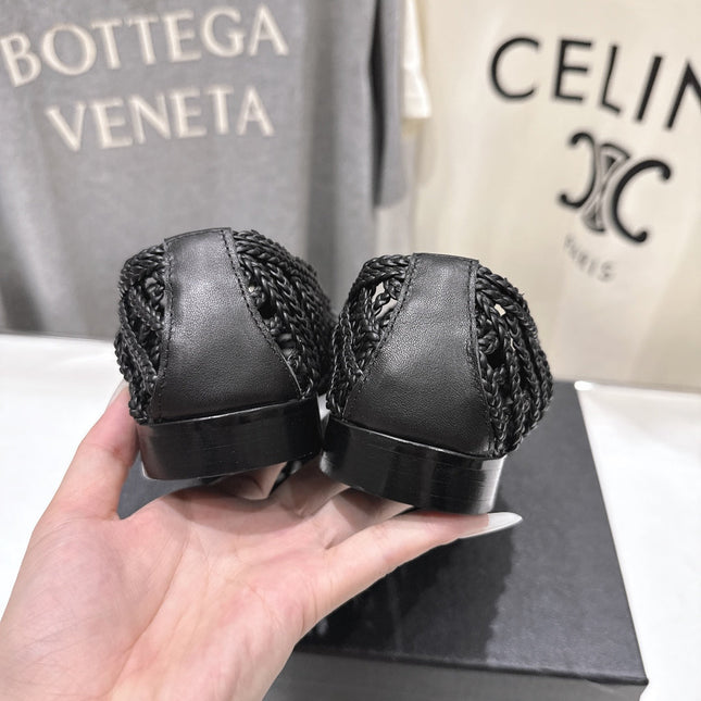 CHANEL 26S BRAIDED MULE IN BLACK WOVEN LEATHER