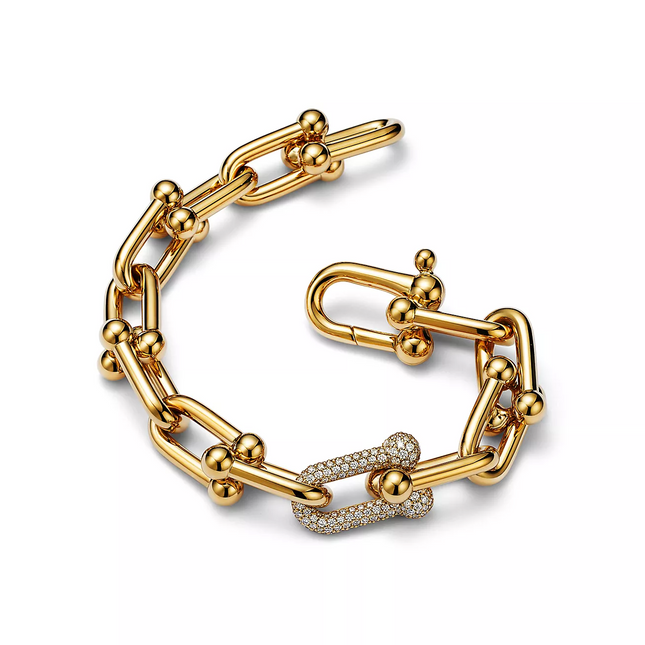 HARDWARE LARGE LINK GOLD DIAMOND BRACELET