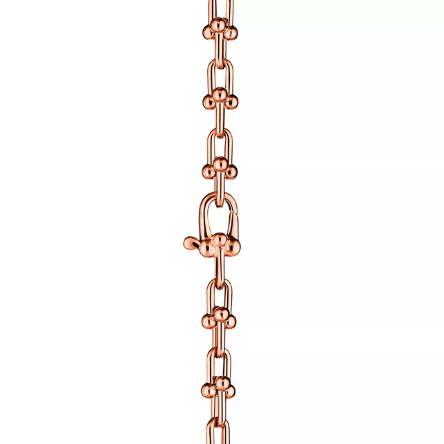 HARDWARE MICRO LINK 44 MOTIF PINK GOLD BRACELET