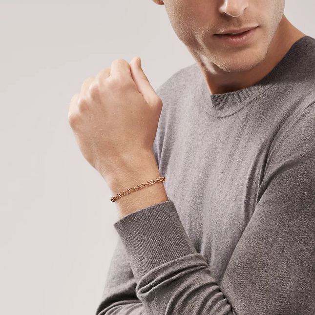 HARDWARE SMALL LINK 26 MOTIF PINK GOLD BRACELET