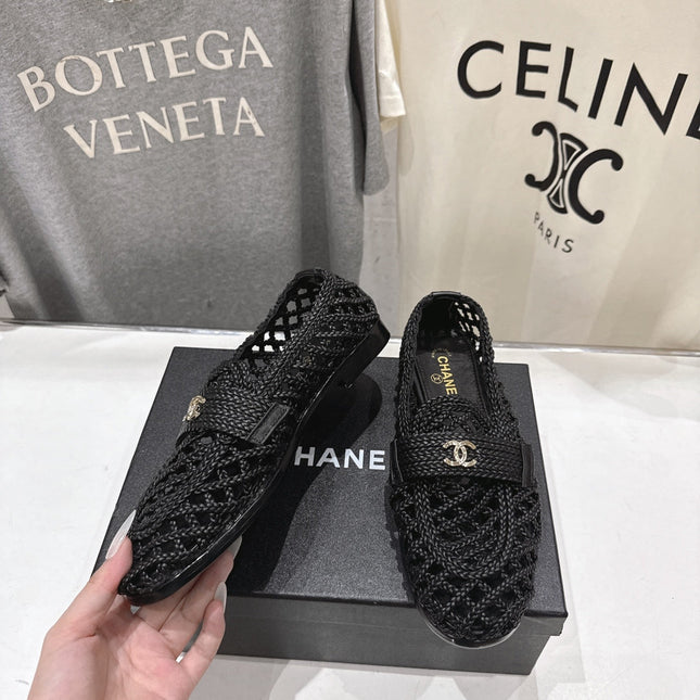 CHANEL 26S BRAIDED MULE IN BLACK WOVEN LEATHER