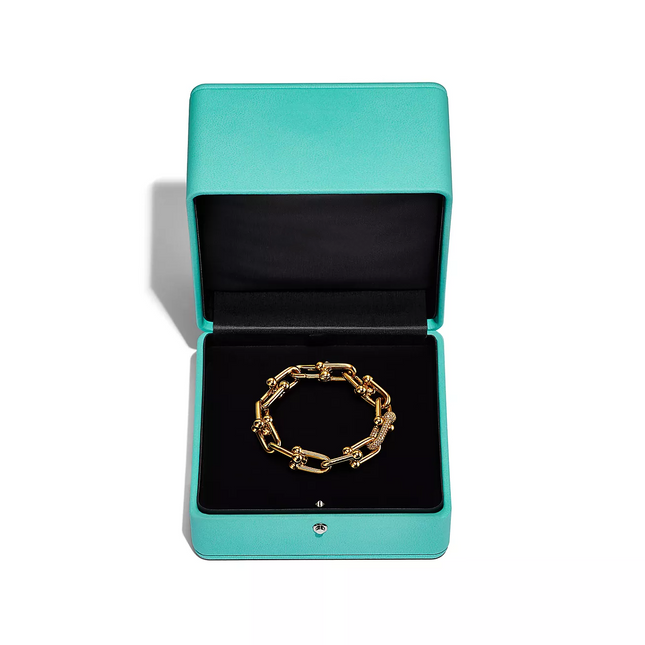 HARDWARE LARGE LINK GOLD DIAMOND BRACELET