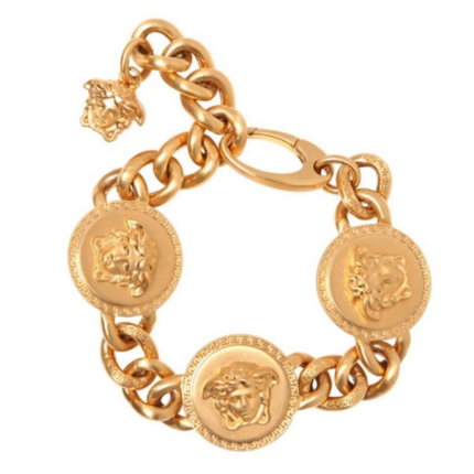 VERSACE 26S MEDUSA MEDALLION CHAIN BRACELET IN GOLD METAL