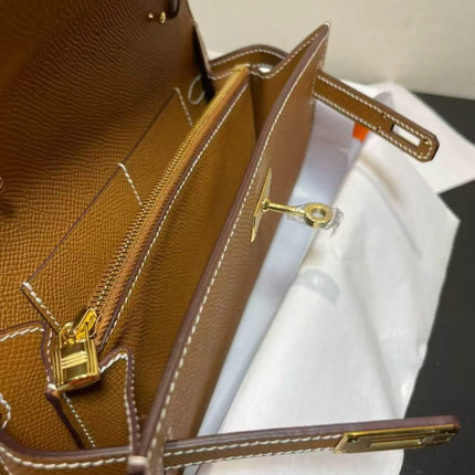 HERMES 26S KELLY TO GO IN GOLD EPSOM LEATHER