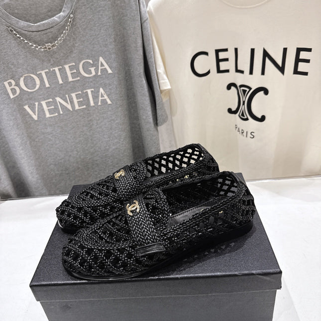 CHANEL 26S BRAIDED MULE IN BLACK WOVEN LEATHER