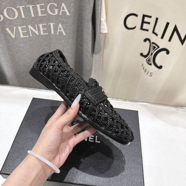 CHANEL 26S BRAIDED MULE IN BLACK WOVEN LEATHER