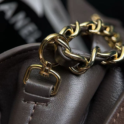 CHANEL 26S CLASSIC FLAP BAG IN BROWN SUEDE GOLD HARDWARE