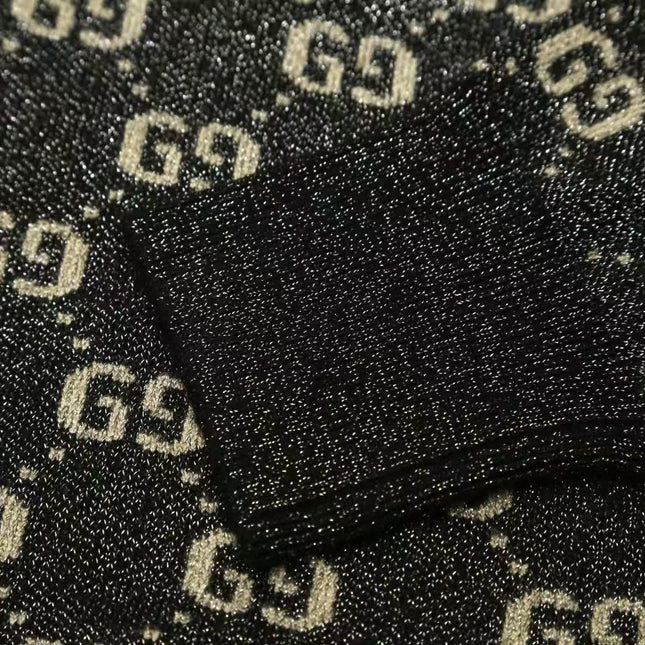 GG Cardigan V-Neck Monogram Black Jacquard