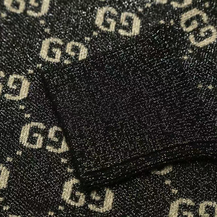 GG Cardigan V-Neck Monogram Black Jacquard