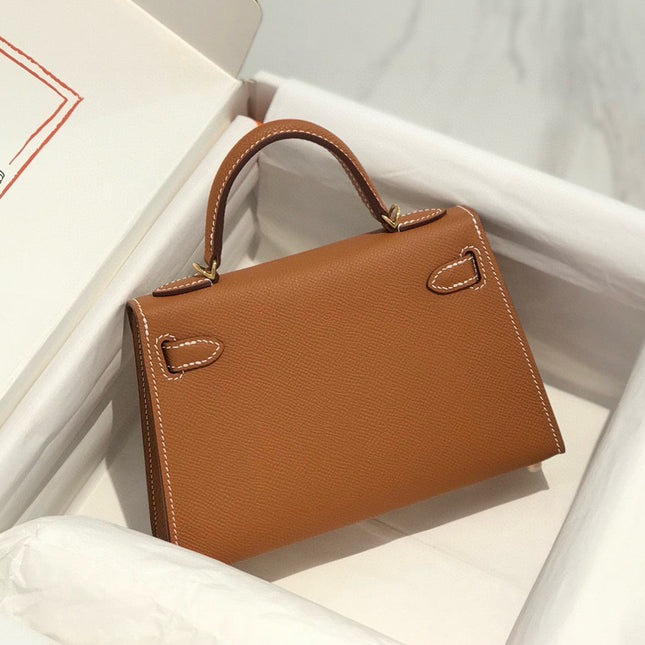 HM KELLY MINI 20 GOLDEN BROWN EPSOM GOLD HARDWARE