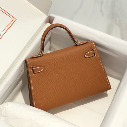 HM KELLY MINI 20 GOLDEN BROWN EPSOM GOLD HARDWARE