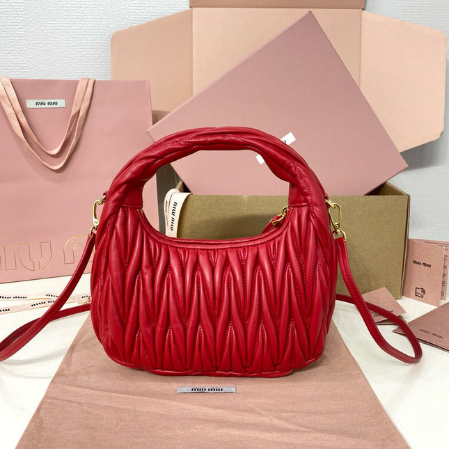 SMALL HOBO BAG 20 IN RED CALFSKIN