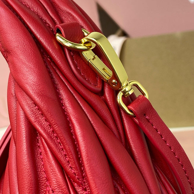 SMALL HOBO BAG 20 IN RED CALFSKIN
