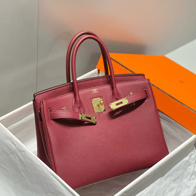 HM BIRKIN 35CM BURGUNDY CALFSKIN GOLD HARDWARE