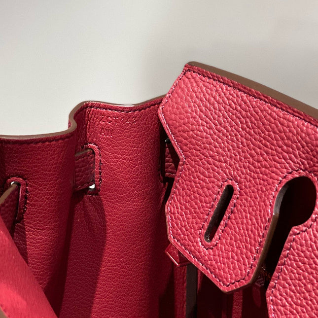 HM BIRKIN 25CM BURGUNDY CALFSKIN GOLD HARDWARE