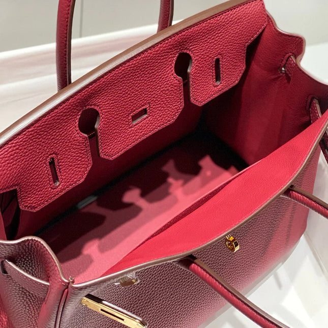 HM BIRKIN 35CM BURGUNDY CALFSKIN GOLD HARDWARE