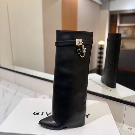 SHARK LOCK BOOTS IN BLACK CALFSKIN SHW
