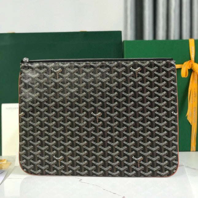 SENAT POCHETTE IN BLACK GOYARDINE CANVAS