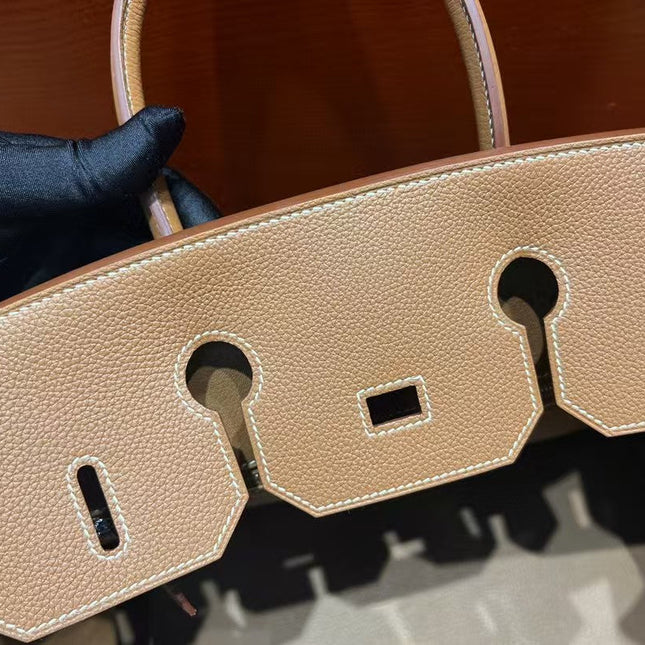 HM BIRKIN 35CM BAG BROWN CALFSKIN SILVER HARDWARE