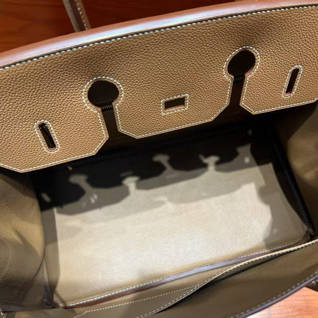 HM BIRKIN 35CM BAG BROWN CALFSKIN SILVER HARDWARE