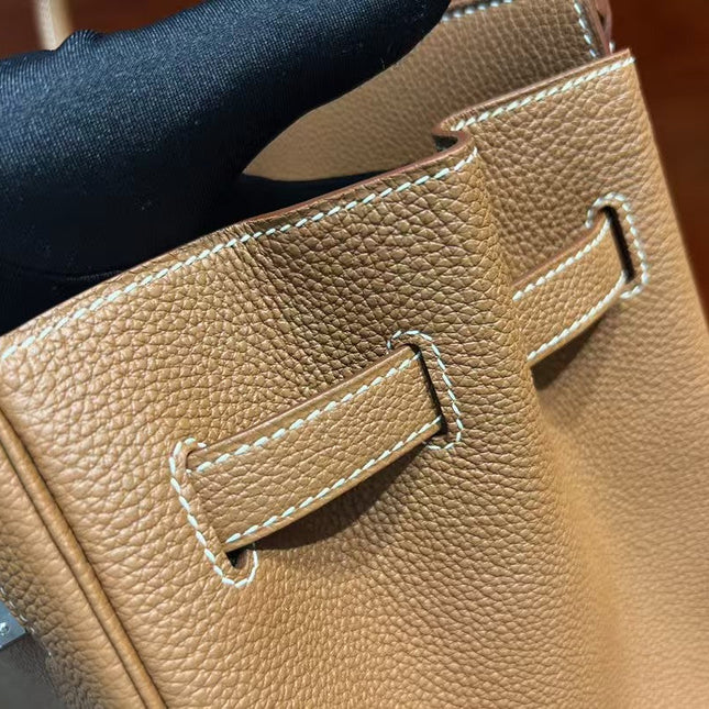 HM BIRKIN 35CM BAG BROWN CALFSKIN SILVER HARDWARE