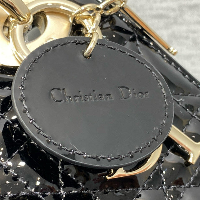MINI 17 LADY BAG IN BLACK PATENT CALFSKIN