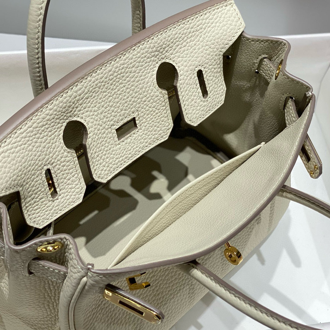 HM BIRKIN 20CM BAG MILKY WHITE TOGO LEATHER GOLD HARDWARE