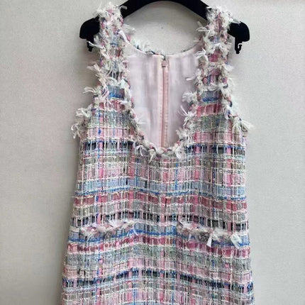 CC V-Shift Dress Multicolor Tweed