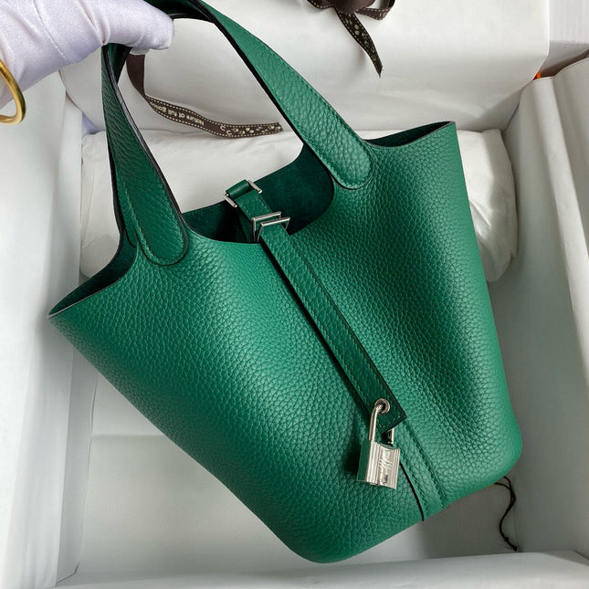 PICOTIN LOCK 18 EMERALD TOGO SILVER HARDWARE