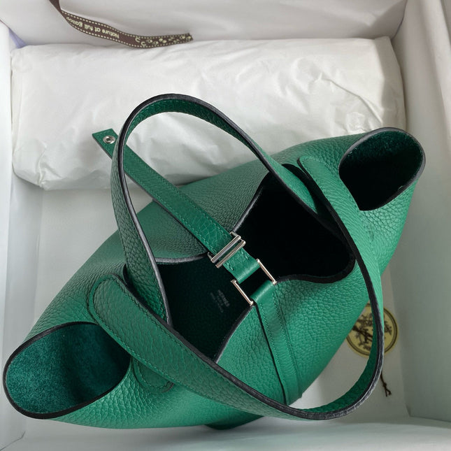 PICOTIN LOCK 18 EMERALD TOGO SILVER HARDWARE