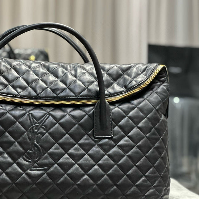 ES GIANT 56 BLACK COWHIDE LEATHER TRAVEL BAG