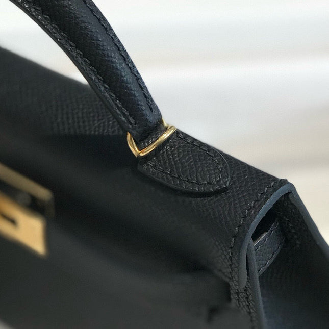 HM KELLY MINI 19 BLACK EPSOM CALFSKIN GOLD HARDWARE