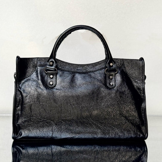 MINI 24 LE CITY BAG IN BLACK LEATHER