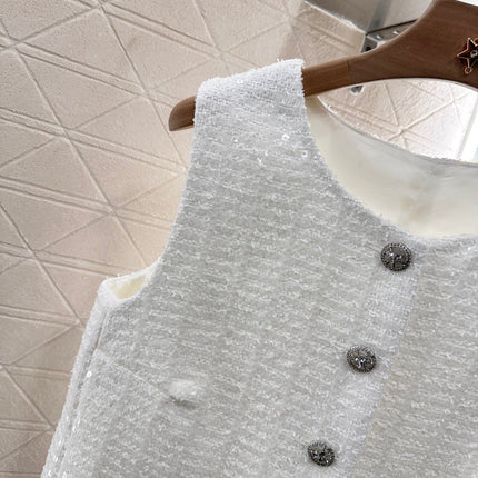CC READY-TO-WEAR – WHITE TWEED VEST