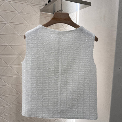 CC READY-TO-WEAR – WHITE TWEED VEST