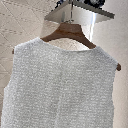 CC READY-TO-WEAR – WHITE TWEED VEST
