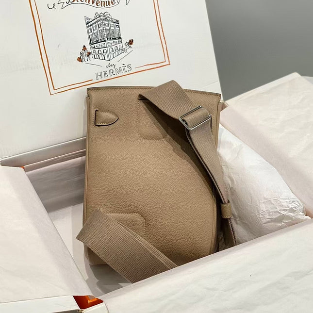 HAC À DOS PM BACKPACK IN LIGHT BROWN TOGO CALFSKIN