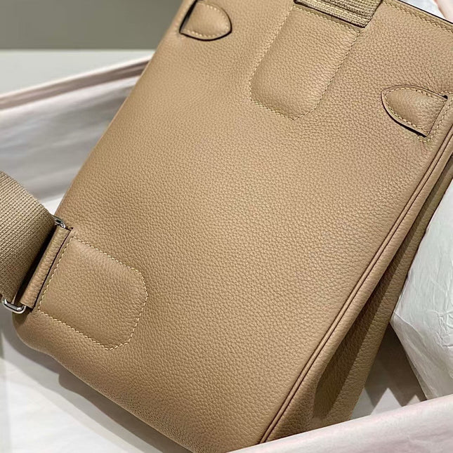 HAC À DOS PM BACKPACK IN LIGHT BROWN TOGO CALFSKIN