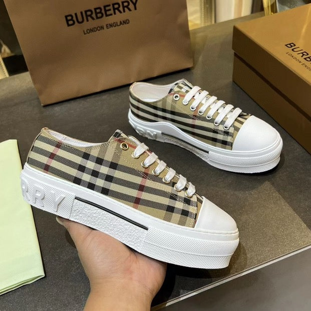 SNEAKER VINTAGE CHECK COTTON ARCHIVE BEIGE WHITE