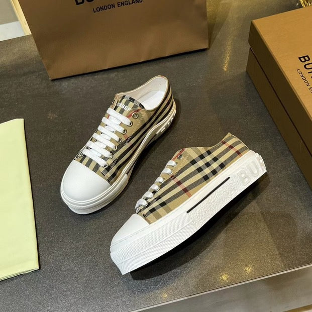 SNEAKER VINTAGE CHECK COTTON ARCHIVE BEIGE WHITE