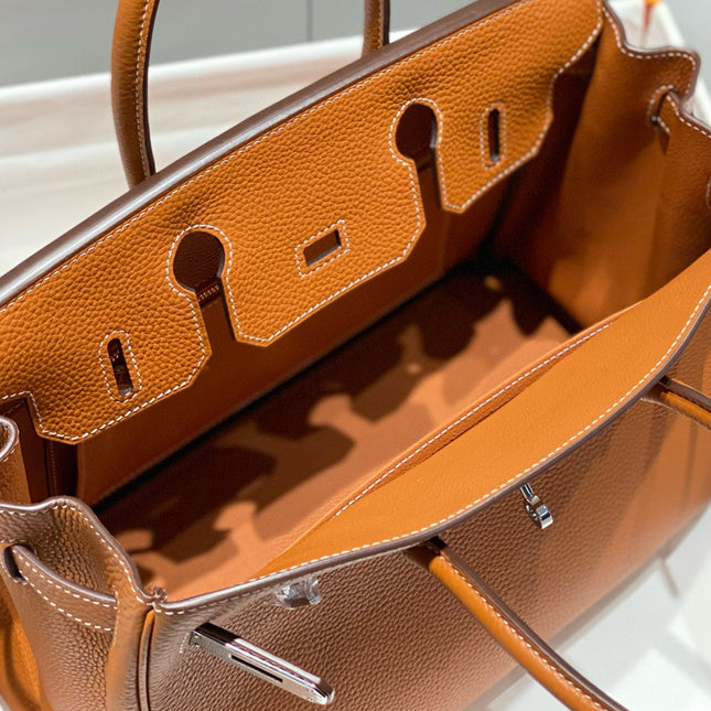 HM BIRKIN 30CM BROWN TOGO LEATHER SILVER HARDWARE