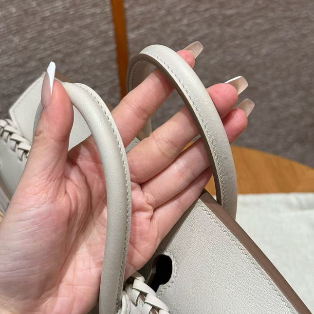 HM BIRKIN PICNIC 25 CM IN WHITE CALFSKIN SILVER HARDWARE