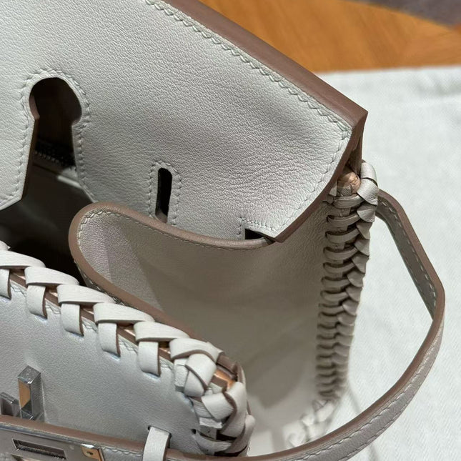 HM BIRKIN PICNIC 25 CM IN WHITE CALFSKIN SILVER HARDWARE