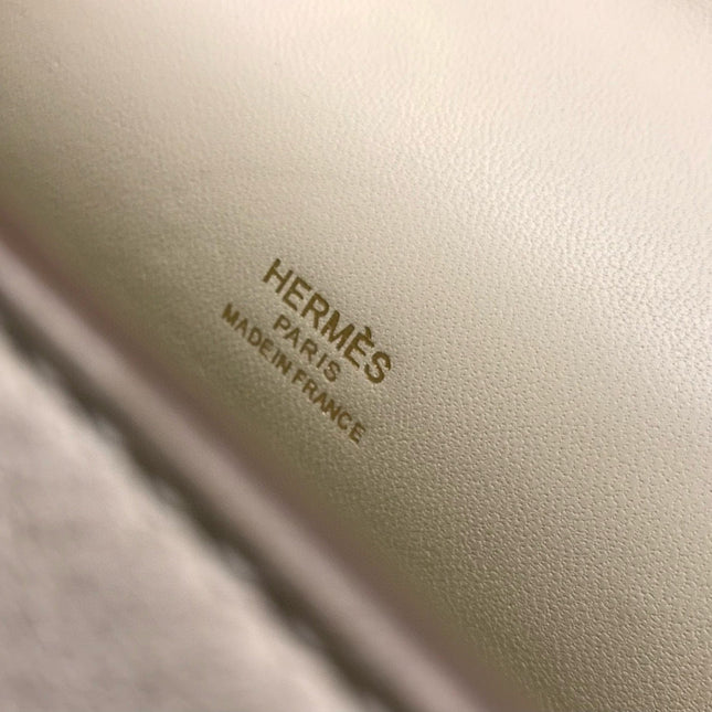 HM KELLY POCHETTE 22 IN BEIGE CALFSKIN GOLD HARDWARE