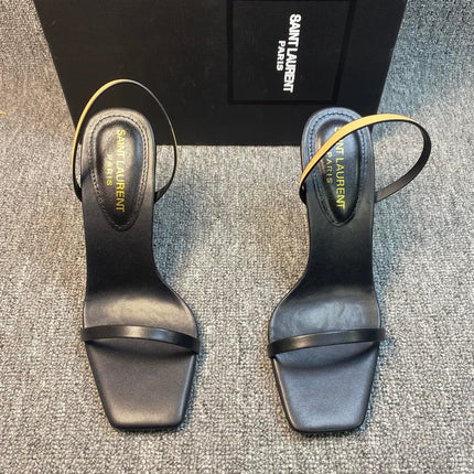 OPAQUE HIGH HEELS IN BLACK CALFSKIN