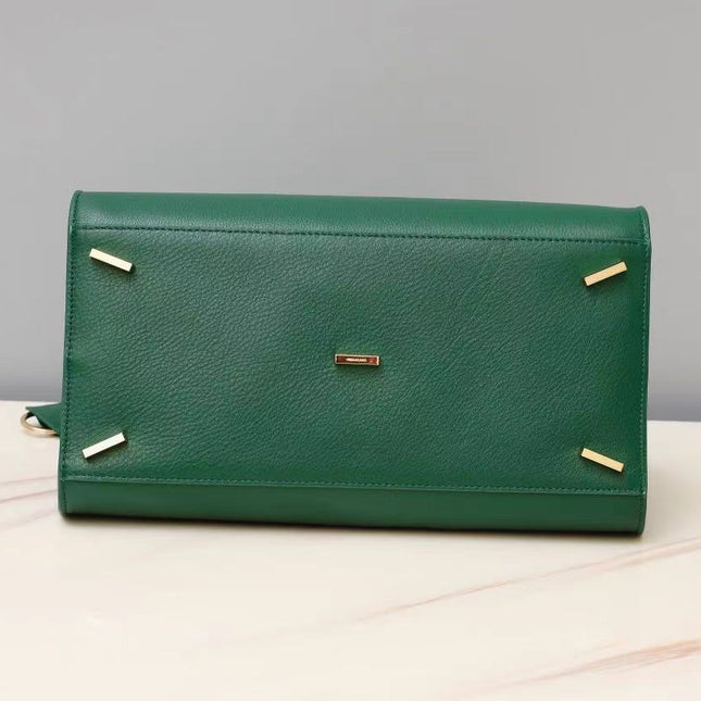 FERR STUDIO BAG 22 IN GREEN CALFSKIN GOLD-TONE HARDWARE