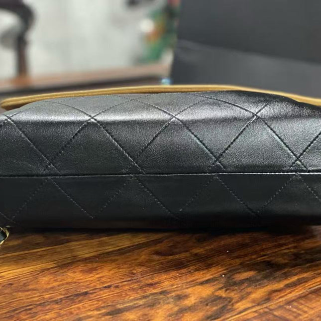 CC SHOULDER BAG 29 IN BLACK AND BROWN SUEDE AND CALFSKIN