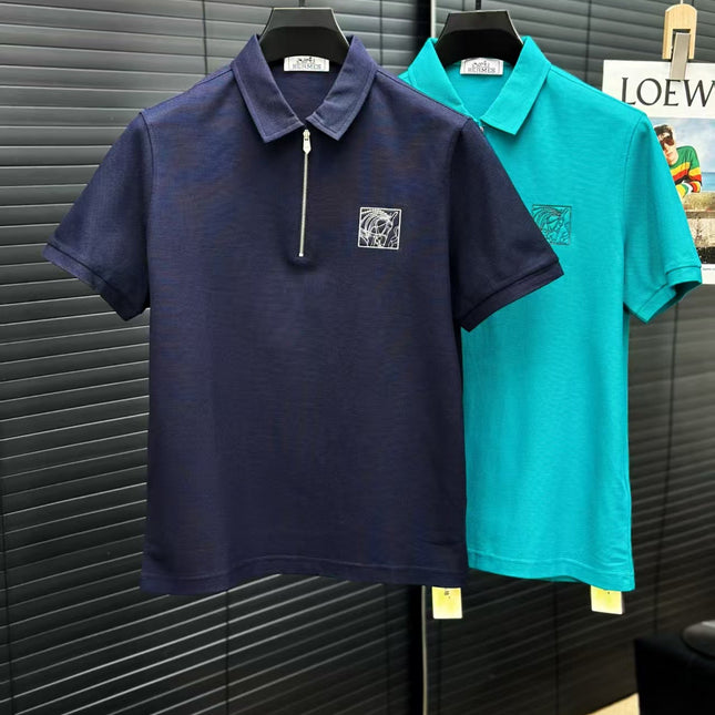 HERMES POLO SHIRT IN BLUE COTTON